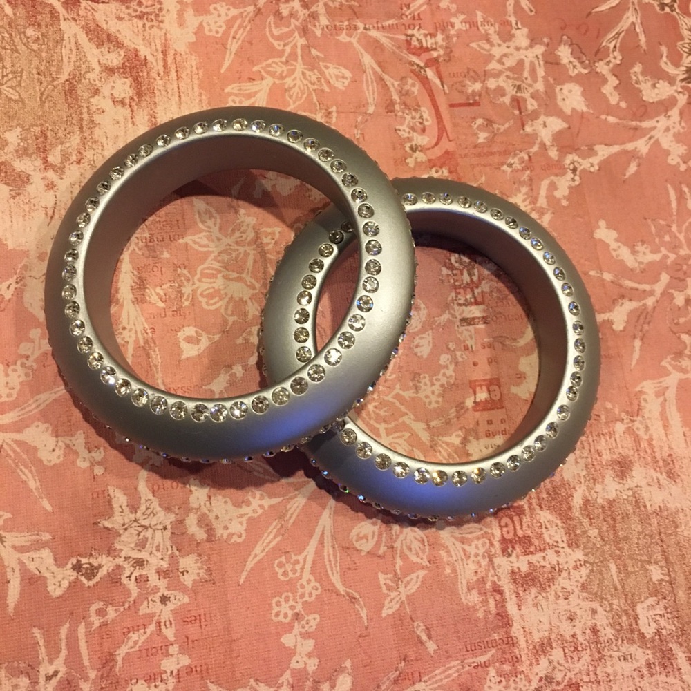 Silver Bracelets With Rhinestones New Without Tag